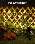Solar Fairy Lights Outdoor, 2 Packs Total 66Ft Solar String Lights with Ivy, Plant Vine for Camping Outside Garden Yard Fence Wall