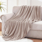 Exclusivo Mezcla Fleece Throw Blanket for Couch, Sofa, 300GSM Super Soft and Warm Blankets, Camel Throw All Season Use, Cozy, Plush, Lightweight, 50x60 Inches