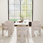 Modern Barrel Dining Chair, Linen Upholstered Accent Side Chair with Arms Comfy Makeup Vanity Chair, Dining Living Room Kitchen Chair, Beige