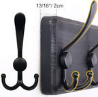 SKOLOO Coat Rack Wall Mounted - 38.3'' Long, Wooden, Heavy Duty, Rustic Coat Hooks for Wall, 16'' Hole to Hole, Wall Coat Rack with 10 Triple Hooks for Hanging Clothes, Jacket, Hat(Black)