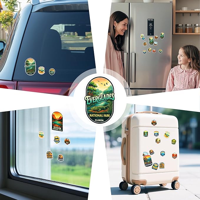 100 PCS National Park Stickers Pack – Waterproof Vinyl America Travel Decals of US Parks for Laptop, Water Bottle, Scrapbook, Car, Luggage – Gift for Kids, Teens, Adults