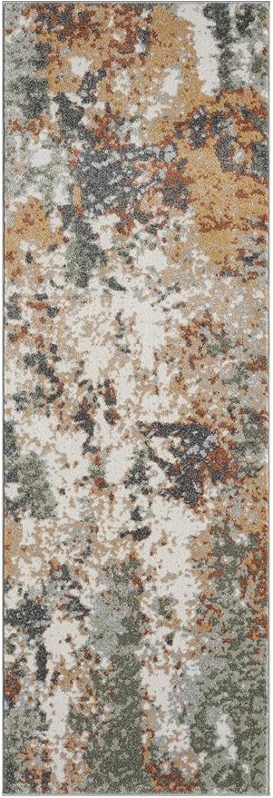 Keen Home Design Area Rugs - 2x20 Non-Shedding, Abstract Rugs for Kitchen, Living Room, Bedroom, Dining Room, Entryway - Size: 2'8" x 20', Multi