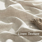 RYB HOME Natural Beige Linen Sheer Curtains 120 inches Long for Living Room and Dining Room, Weave Textured/Rod Pocket, Light Filtering Sheer Curtains and Drapes, W 52 x L 120 inches, 2 Panels Set