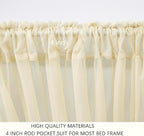 Akiky Canopy Bed Curtains 8 Panel Bed Curtains Drapes for King Size Bed Sheer Canopy Bed Drapes with Lights(Khaki)