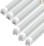 CNSUNWAY LED Shop Lights 2FT, 20W 5000K Daylight White Under Cabinet Lighting, V-Shaped Linkable T8 Tube Light Fixtures, Shop Light for Workbench, Kitchen, Workshop, ETL Listed(6 Pack)