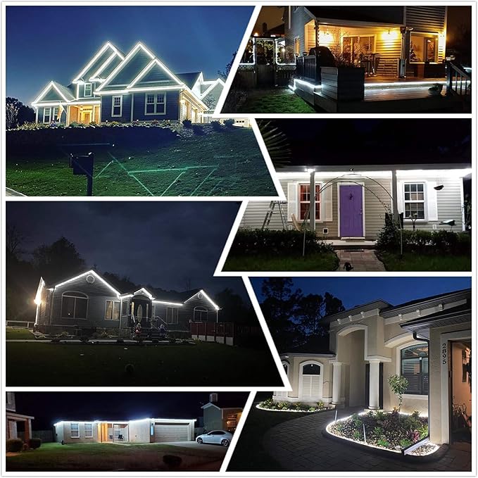 100Ft LED Rope Lights, 1080 LEDs Waterproof Rope Lights, 110V Cuttable Connectable Rope Lights Waterproof Decorative Lighting for Indoor/Outdoor, Halloween and Christmas Decorations(Cold White)