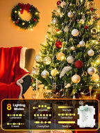 100 LED Fairy Lights Battery Operated with Remote, 33FT Waterproof Twinkle Lights with Timer & 8 Modes, Fairy String Lights Outdoor Indoor for Bedroom Classroom DIY Christmas Decor (Warm White)