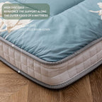 MAXYOYO Floral Printed Futon Mattress, Padded Japanese Floor Mattress Quilted Bed Mattress Topper, Extra Thick Folding Sleeping Pad Breathable Floor Lounger Guest Bed for Camping Couch, Queen Size