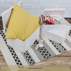 Large White Wooden Box Storage with Hinged Lid | 11.8 x 7.87 x 5.51 inches (+-0.5) | Gift Box for Tool Dog Toy Shoes Clothes Kitchen Storage | Rough UNSANDED Wood Keepsake Chest