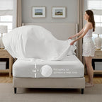 Bedsure King Size Comforter Set White - Bed in a Bag Bedding Set 7 Pieces, GentleSoft™ Pintuck Bed Set Gift for Family, Pinch Pleat White Comforter with Sheets, Pillowcases & Shams