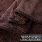 Richave Fleece Blanket King Size 350GSM Lightweight Throw for The Bed Warm Sofa Blanket 90" x 108"(Brown King)
