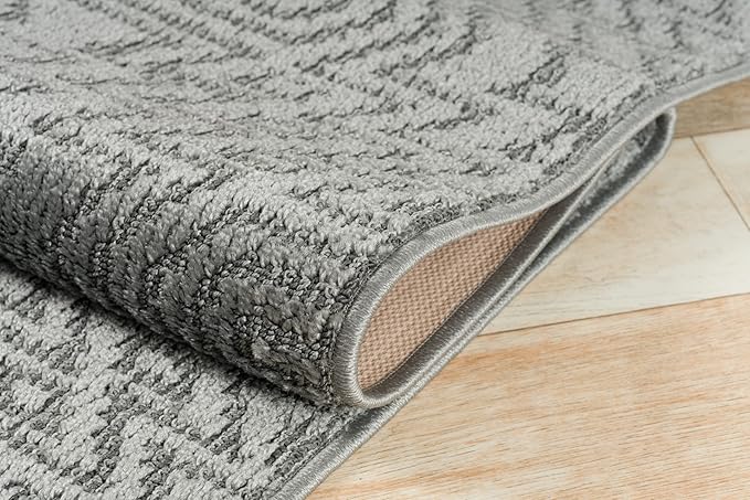 Custom Size Southwestern Style Runner Rug Mat for Wide Hallway Entryway Kitchen Laundry Room with Slip Resistant Latex Rubber Backing, Inca Grey, 31 inch X 15 feet