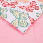 Amazon Basics Kid's Soft, Easy Care Microfiber Bed-in-a-Bag 5-Piece Bedding Set, Twin, Butterfly Friends