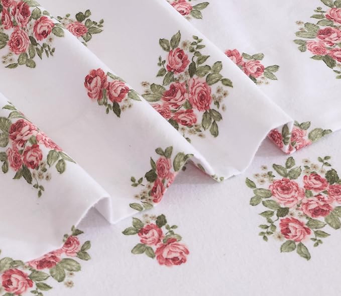RUVANTI Flannel Sheets Full Size - 100% Cotton Double Brushed Bed Sheets Set, Deep Pockets 16 Inches, All Seasons Breathable & Extra Soft Full Sheets, Warm & Cozy, 4 Piece, Bali