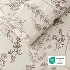 Bedsure Twin/Twin XL Comforter Set - Beige Bed Set, 2 Pieces Cute Floral Bedding, 1 Soft Botanical Flowers Comforter and 1 Pillow Shams