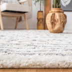 SAFAVIEH Arizona Shag Collection Area Rug - 6'7" x 9'2", Ivory & Grey, Moroccan Design, Non-Shedding & Easy Care, 1.6-inch Thick Ideal for High Traffic Areas in Living Room, Bedroom (ASG741F)
