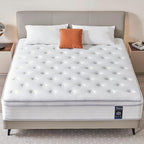 Twin Mattress, 10 Inch Hybrid Mattress in a Box, Memory Foam and Individual Pocket Springs, Fiberglass Free, Soft and Breathable, Medium Firm Feel