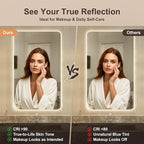 60''x36'' Lighted Mirrors for Bathroom Wall Backlit Rectangular Rounded Corners, LED Bathroom Mirror Frameless with Lights Anti Fog, Dimmable, 3 Colors,Tempered Glass, Shatter-Prooff (Color 2)