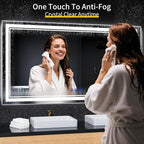 60"x36" LED Bathroom Mirror with Anti-Fog, Stepless Dimmable Lights, 3 Color Modes, Shatter-Proof Tempered Glass, Memory Function & Waterproof Design