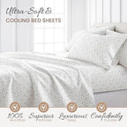 Linen Market Double-Brushed Patterned Microfiber California King Sheet Set 4 Piece – Oeko-TEX Certified Ultra Soft & Wrinkle-Free - 16" Deep Pocket Sheets Easy Care Cal-King Size - Soft Floral Blue