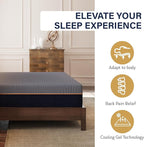 EGOHOME 12 Inch Twin XL Mattress, Copper Gel Cooling Memory Foam Mattress for Back Pain Relief,Therapeutic Mattress Bed in a Box, Made in USA, CertiPUR-US Certified, 38x80x12 Black