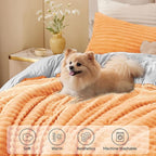 BEDELITE Fleece Twin Comforter Set -Super Soft & Warm Fluffy Coral Bedding, Luxury Fuzzy Heavy Bed Set for Winter with 1 Pillow case