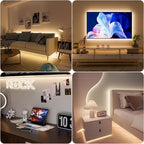 PAUTIX COB LED Strip Light 6.56ft/2m, 640LEDs 1200lm Dimmable 5V USB LED Strip White 4000K CRI90+ TV Backlight,USB Powered Flexible Under Cabinet LED Tape Light for Bedroom,Kitchen,Home DIY Lighting