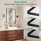 TokeShimi 48x36 Black Bathroom Mirror for Over Sink,Tempered Glass,Rectangle Mirror for Bathroom,Large Bathroom Mirror for Vanity(Horizontal/Vertical)