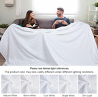 PHF Pre-Washed Cotton Waffle Weave Family Blanket,Oversized King Size 120"x 120"-Snag Proof Lightweight Breathable, 10'x 10' Huge Extra Large Big-Elegant Aesthetic Home Decoration Gift-White