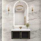 Niccy Arched LED Bathroom Mirror, 51x27 Inch Arch Frameless Backlit Mirrors for Wall Arched Lighted Vanity Mirrors Defogger and 3 Color, Explosion-Proof, HD Glass and IP65 Waterproof