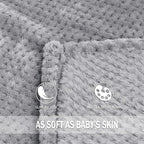 Exclusivo Mezcla Fleece Bed Blanket King Size, Super Soft and Warm Blankets for Couch, Sofa and Bed Waffle Textured, Cozy, Fuzzy and Lightweight (Light Grey, 90x104 Inches)