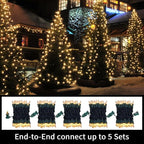 LAMPHOME Super-Bright Extendable Warm White Christmas Lights Decoration 100Lights 19.6ft UL Certified Mini Bulb String Lights Set for Outdoor Christmas Tree Garden Holiday Party Patio Wedding Decor