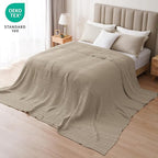 PHF 100% Cotton Waffle Blanket Oversized King 120"x120", Lightweight Breathable Extra Large 10'x10' Blankets for Bed, Giant Big Luxury Aesthetic Woven Bedding for Home Decor, Taupe