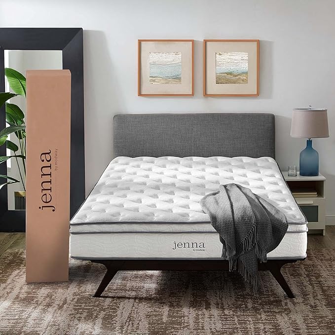 Modway Jenna 8” Innerspring and Memory Foam Queen Mattress With Individually Encased Coils
