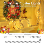 100FT 2000 LED Cluster Christmas Lights, Christmas Tree Lights Outdoor Indoor with 8 Modes & Timer & Remote, Firecrackers String Lights Waterproof for Garland Party Xmas Decorations, Warm White