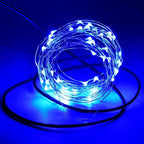 Karlling USB Plug in LED Fairy Lights,5 Packs of 50 LED Bulbs 16 Ft Silver Wire Waterproof Starry String Lights for Bedroom Patio Garden Party Wedding Commercial Lighting (Blue)