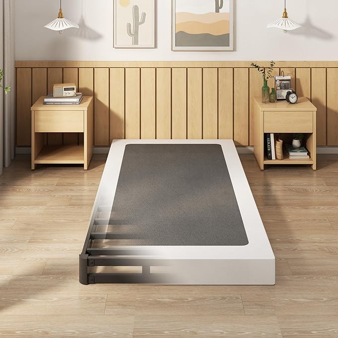 EMODA 5 Inch Twin XL Box Spring Bed Base, 1500 LBS Heavy Duty Metal Mattress Foundation with Fabric Cover, Easy Assembly