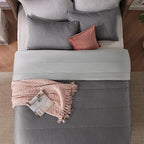 Bedsure King Comforter Set - Cooling and Warm Bed Set, Light Grey Reversible Bedding for All Season, 3 Pieces, 1 King Size Comforter (102"x90") and 2 Pillow Cases (20"x36")