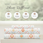 Linen Market 3 Piece Twin Bedding Sheet Set (Aztec Coral) - Sleep Better Than Ever with These Ultra-Soft & Cooling Bed Sheets for Your Twin Size Bed - Deep Pocket Fits 16" Mattress