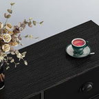 Furnulem Dresser with 8 Fabric Drawers, Wide Console Table for 50'' TV, Storage Organizer Unit for Bedroom, Office, Dorm, Closet, Hallway, Sturdy Metal Frame & Wood Top (Black)