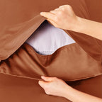 Bedsure Queen Sheet Set, Rayon Derived from Bamboo, Cooling Sheets, Breathable & Soft, Deep Pocket Up to 16 Inches, Hotel Luxury Silky Bedding for Hot Sleepers, Burnt Orange