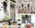 Black Hanging Flowers Faux Hanging Plants Black Artificial Hanging Plant Fake Greenery Faux UV Resistant Hanging Vines Plant for Indoor Outdoor Wedding Halloween Party Fall Wall Room Door Decor