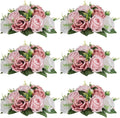 NUPTIO Flower Balls for Wedding Centerpieces - 6 Pcs 9.5 inch Diameter Fake Flower Ball Arrangement Bouquet Party Centerpieces for Tables - Dusty Rose Bouquet Centerpiece Flowers for Wedding Table