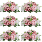NUPTIO Flower Balls for Wedding Centerpieces - 6 Pcs 9.5 inch Diameter Fake Flower Ball Arrangement Bouquet Party Centerpieces for Tables - Dusty Rose Bouquet Centerpiece Flowers for Wedding Table