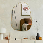 PERFNIQUE Irregular Wall Mirror Asymmetrical Mirror, 27''x19'' Gold Mirror for Bathroom Bedroom Living Room Entryway, Decorative Modern Wall Decor, Wall Mounted Mirror (Gold, 27''x19'')