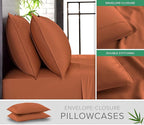 Queen Sheets by Pure Bamboo, Genuine 100% Organic Viscose Derived from Bamboo Bed Sheet Set, Luxuriously Soft & Cooling, Double Stitching, Lifetime Quality Promise (Queen, Terracotta)