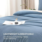 Litanika Comforters Oversized King Size Grayish Blue,3 Pieces Lightweight Solid Bedding Set & Collections, All Season Fluffy Bed Set (120x98In Comforter & 2 Pillowcases)