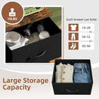 Somdot Tall Dresser for Bedroom with 6 Drawers, Storage Organizer Chest of Drawers with Removable Fabric Bins for Closet Bedside Living Room Laundry Entryway Hallway, Black Rustic Brown