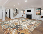 Keen Home Design Area Rugs - 9x12 Non-Shedding, Abstract Rugs for Kitchen, Living Room, Bedroom, Dining Room, Entryway - Size: 9'2" x 11'11", Multi