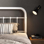 Allewie Full Size Metal Platform Bed Frame with Victorian Style Wrought Iron-Art Headboard/Footboard, No Box Spring Required，White